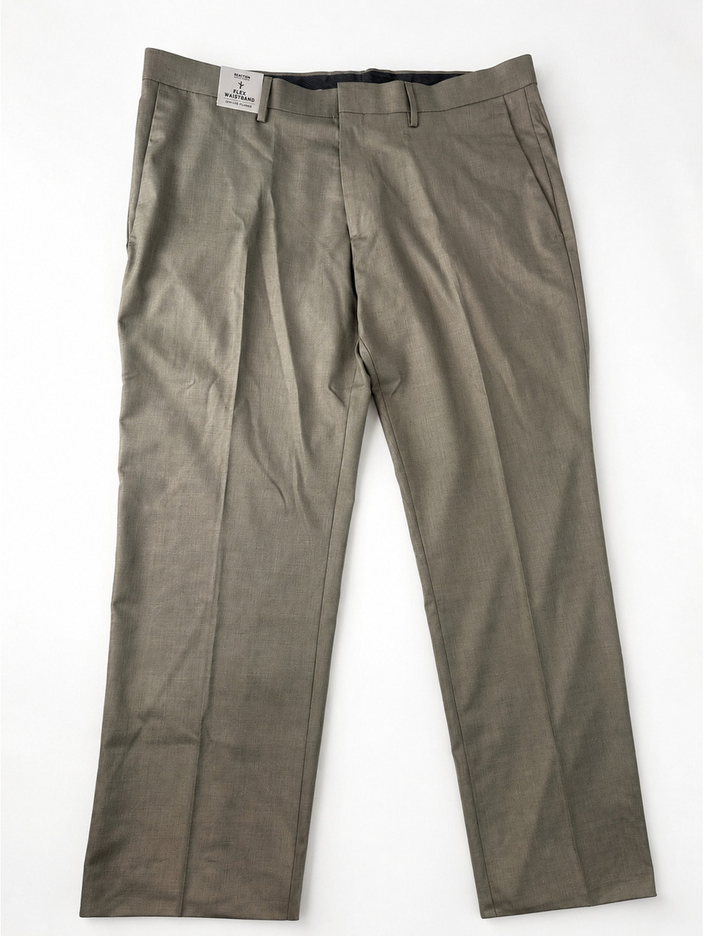 Kenneth Cole Reaction Stretch Slim Fit Pants Oatmeal 38x30 Flex Waistband NWT